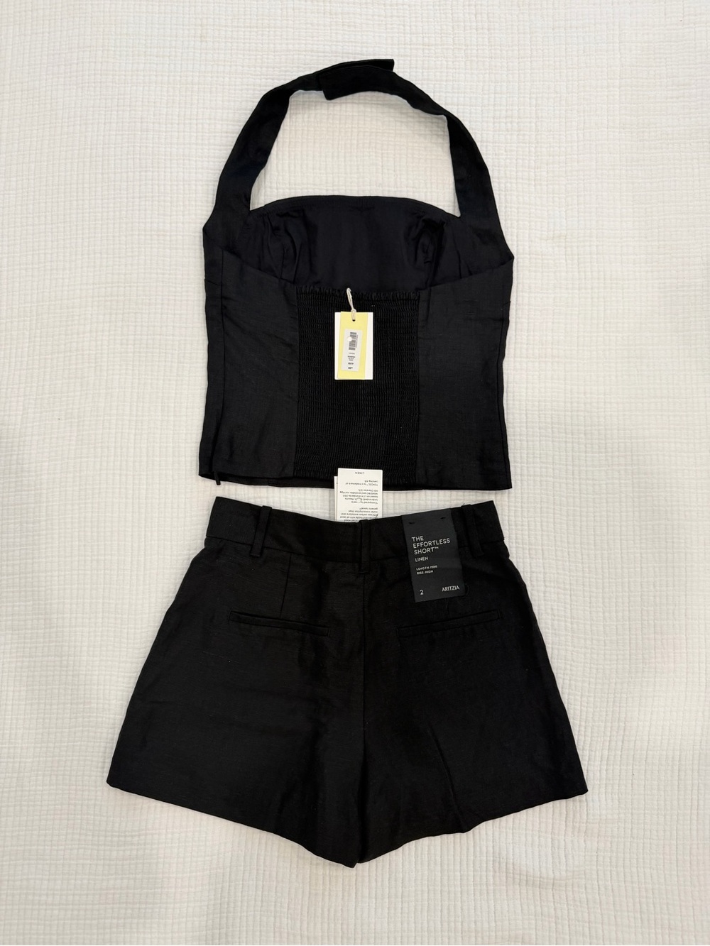 Aritzia Linen Halter Top & Effortless Shorts Size XS/2 NWT - Picture 2 of 3